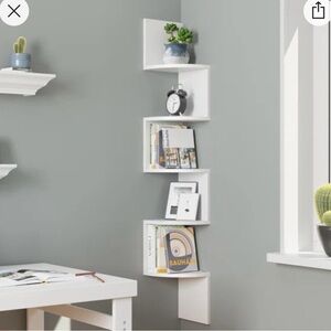 Contemporary White Corner Display Shelf brand new
